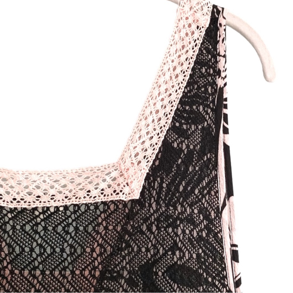Free People Tiers For You Maxi Dress XS Washed Black Combo Boho Lace - Picture 11 of 13